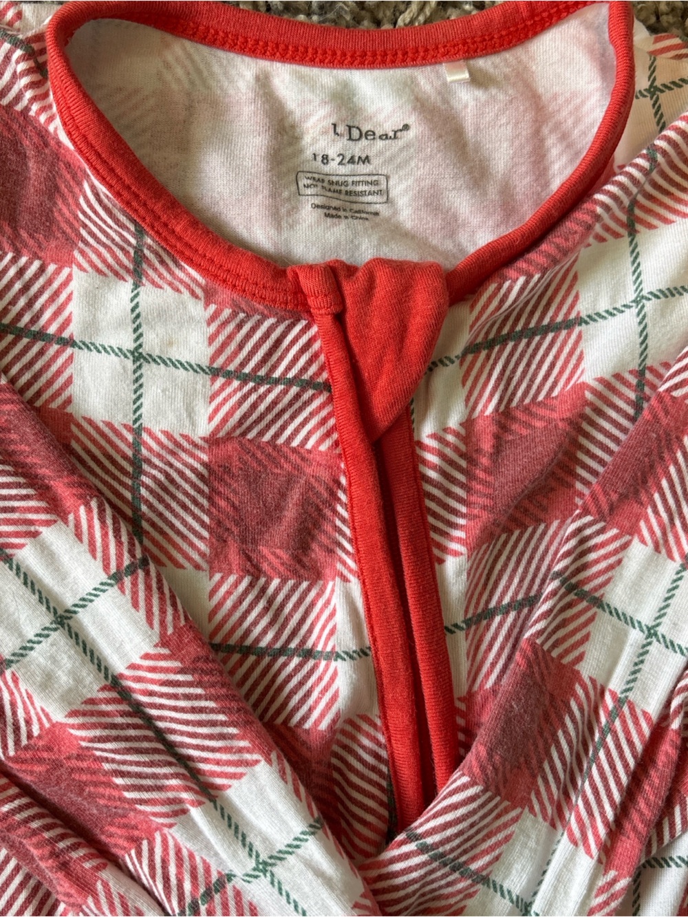 Angel Dear Red and Green Plaid Kids Pajamas